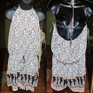 NWOT SLEEVELESS Pink And Black Romper